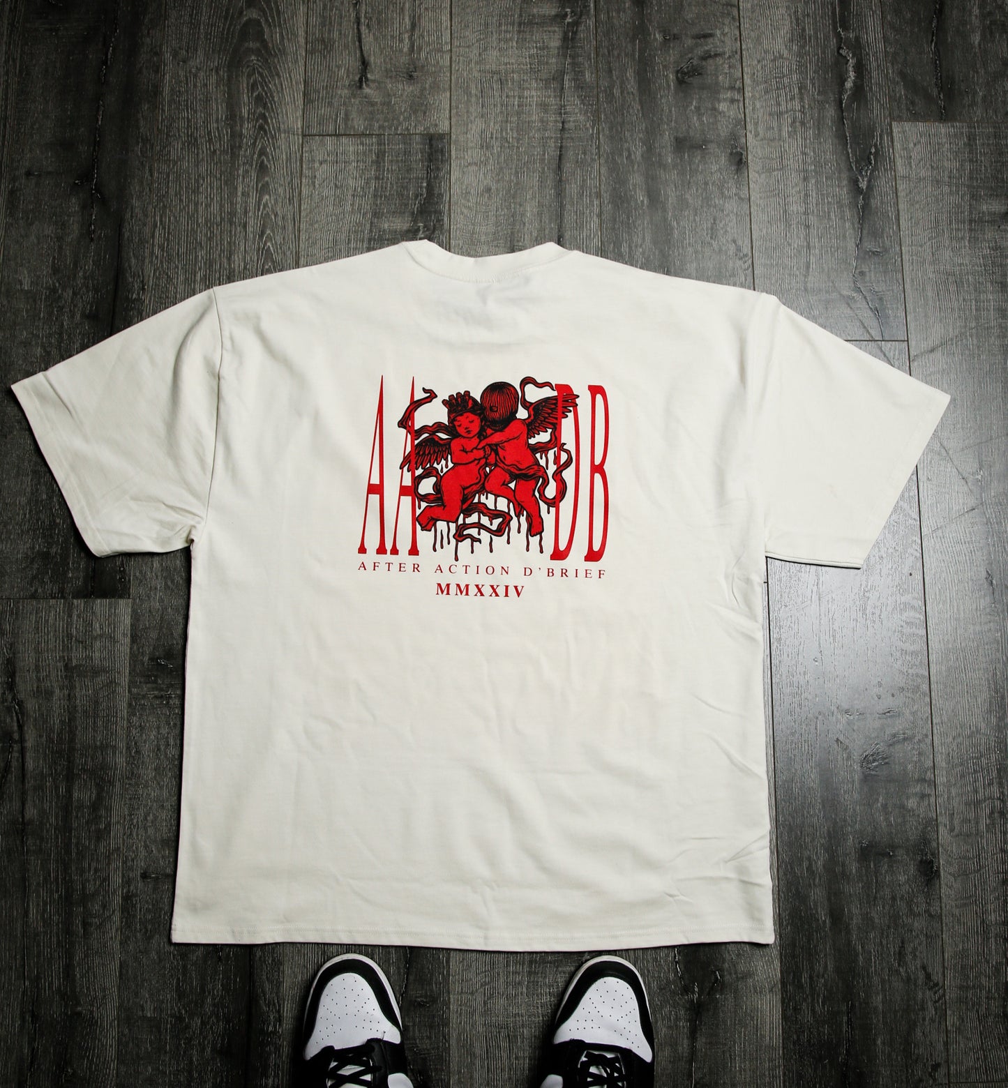 Hustle and Pray Cherub Love Faded Oversized Tee