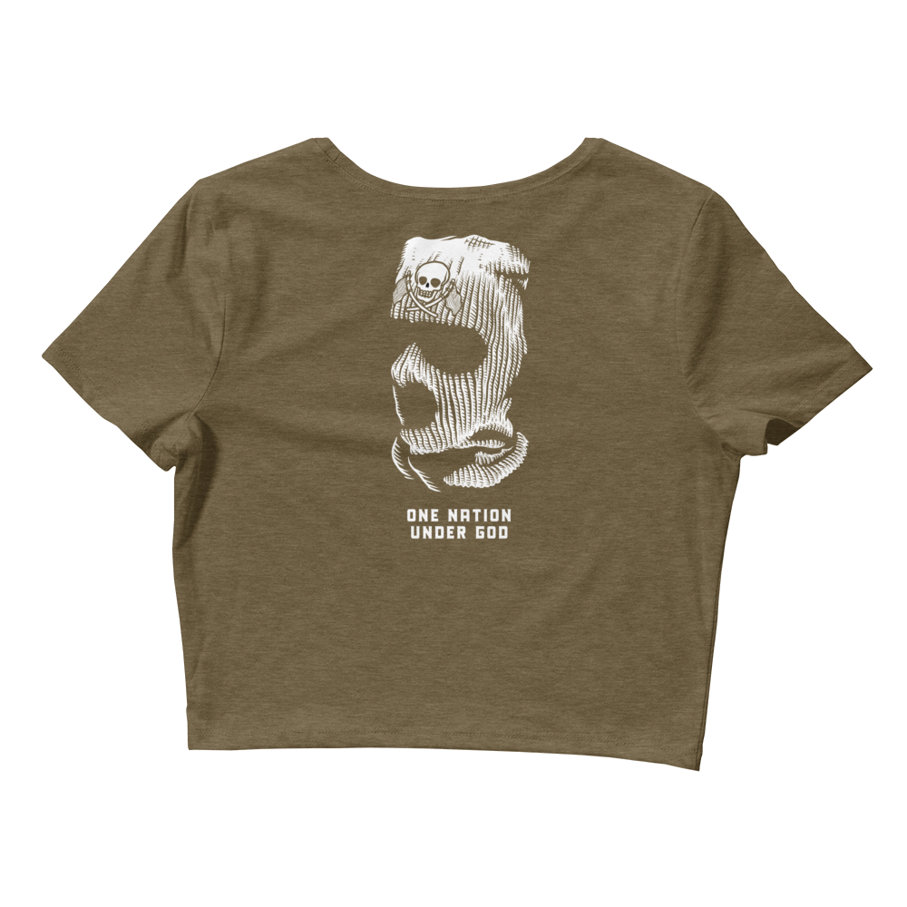 One Nation Under God Ladies Crop Tee