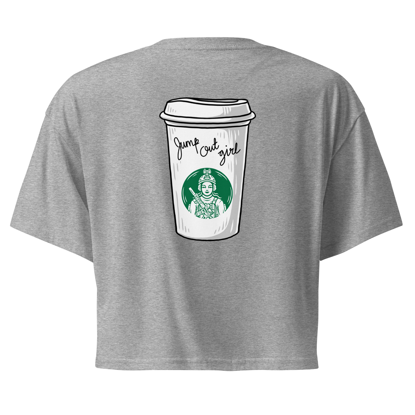 Jump Out Girl Ladies crop top Tee