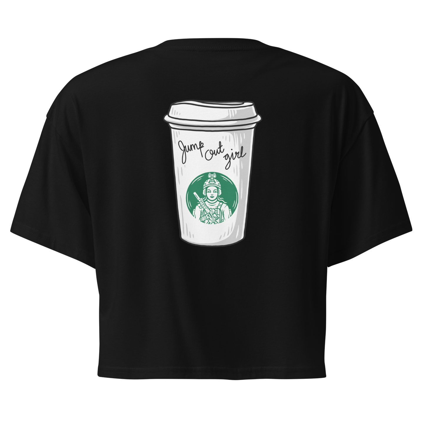 Jump Out Girl Ladies crop top Tee