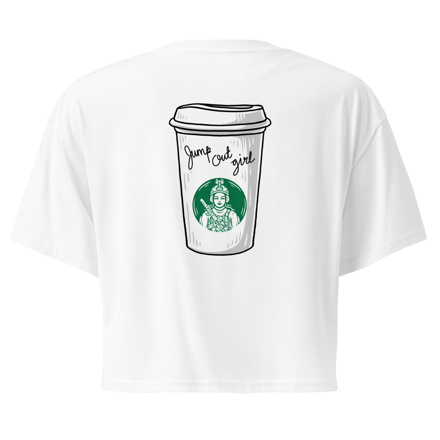 Jump Out Girl Ladies crop top Tee