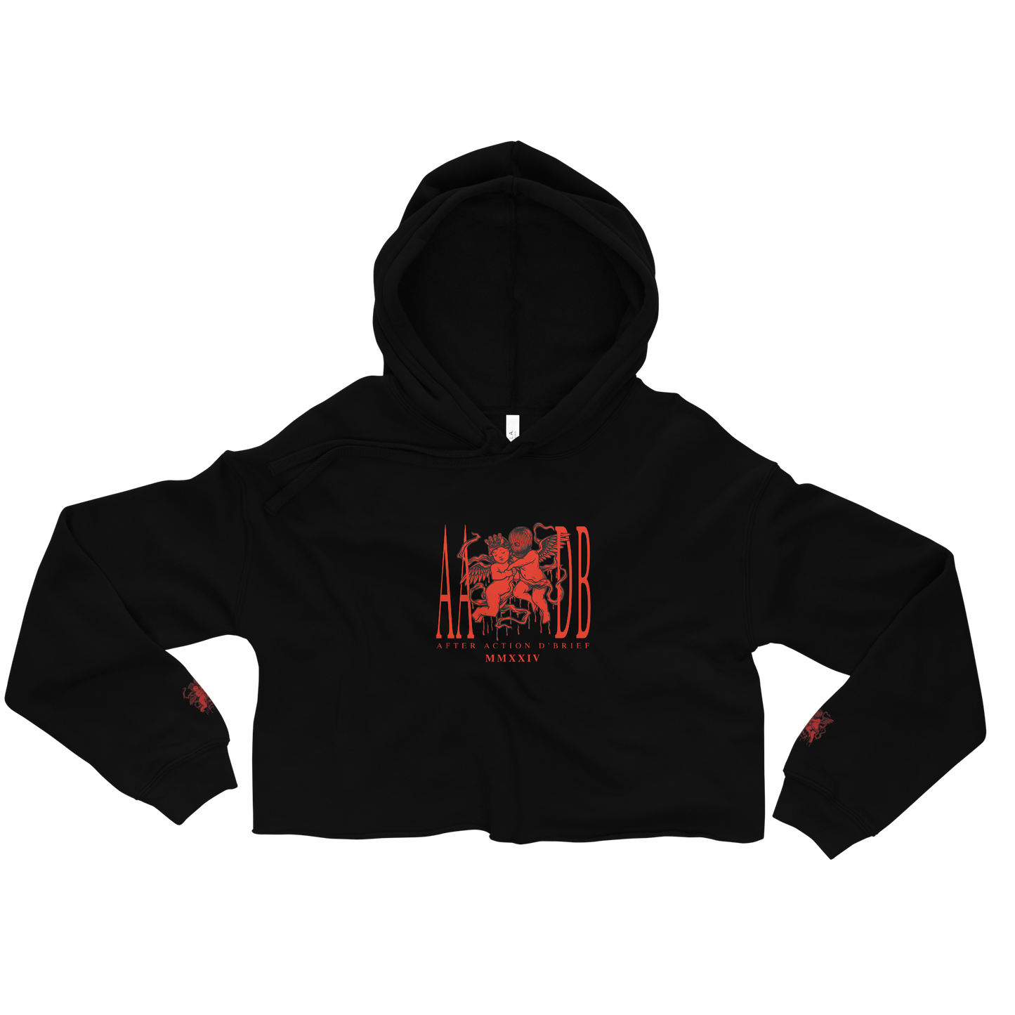 Hustle and Pray Cherub Love Ladies Cropped Hoodie