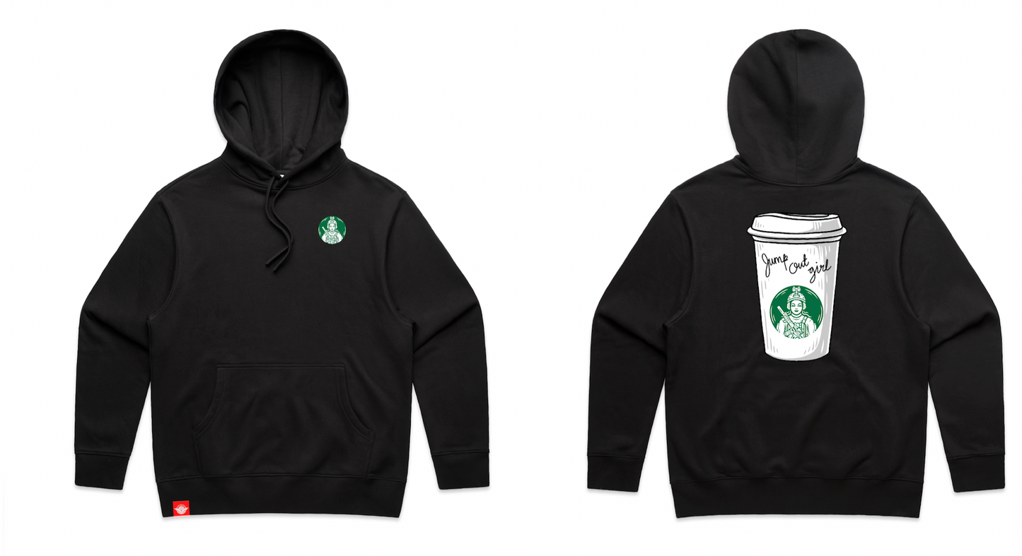 Jump Out Girl Coffee Cup Hoodie