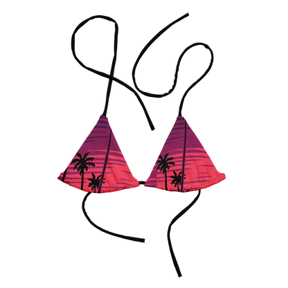 Ladies Palm Trees and Sunsets string bikini top