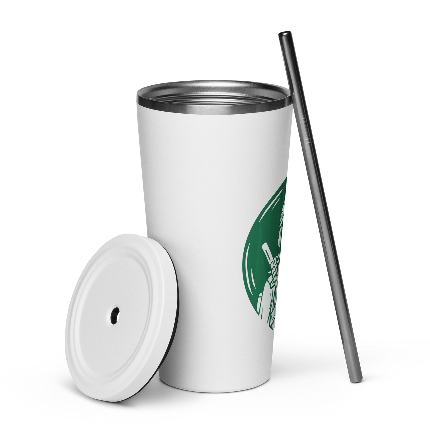 Jump Out Girl Insulated tumbler with a straw