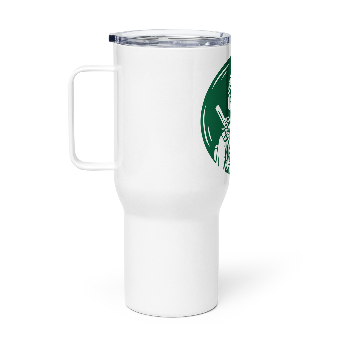 Jump Out Girl Travel mug with a handle