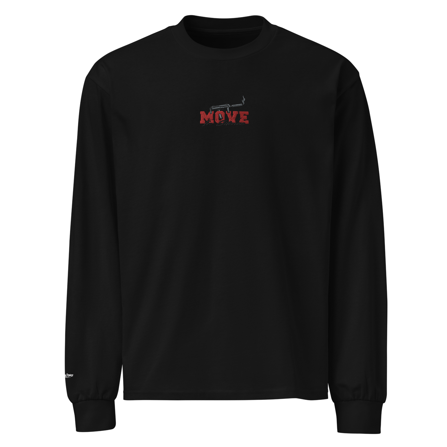 Move In Silence Embroidered Premium heavyweight long sleeve Tee