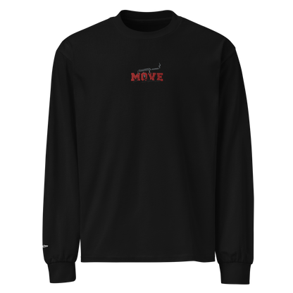 Move In Silence Embroidered Premium heavyweight long sleeve Tee