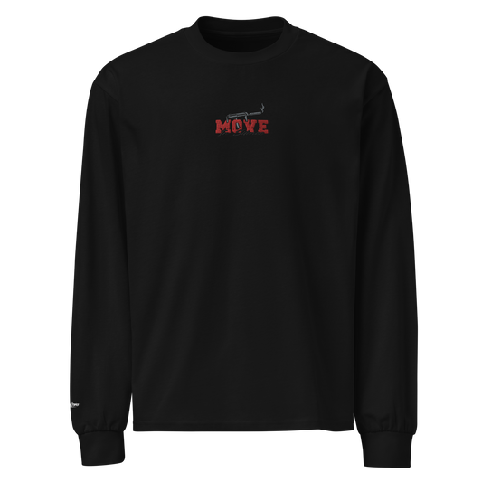 Move In Silence Embroidered Premium heavyweight long sleeve Tee