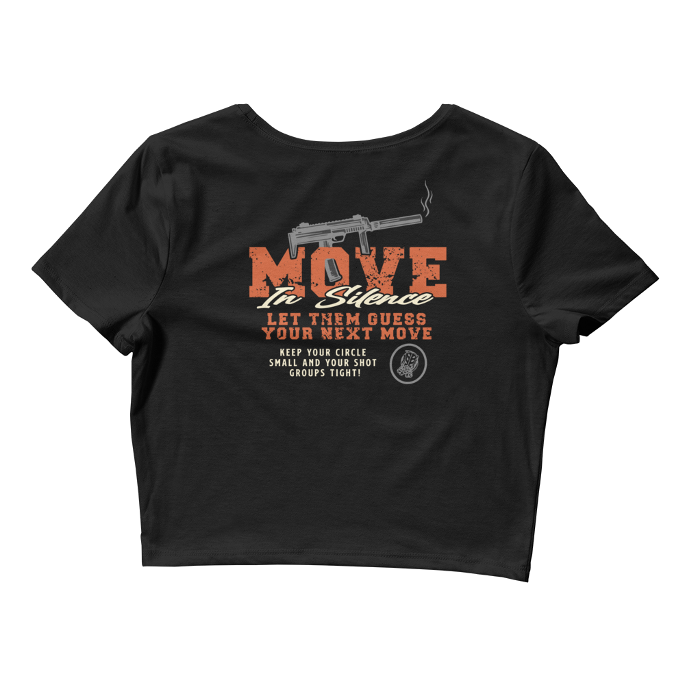 Move In Silence Ladies Crop Top Tee