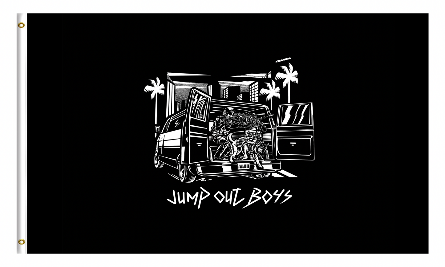 Jump Out Boys Swat Van Flag Pre-Order